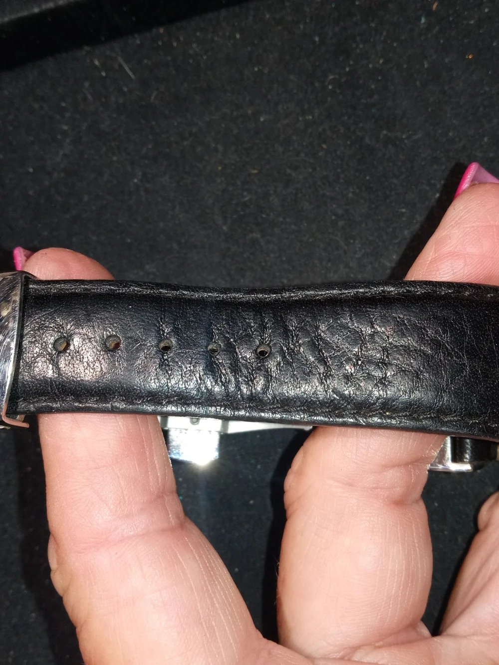 Rare-Silpada Silver Dial Watch with Black Leather Strap